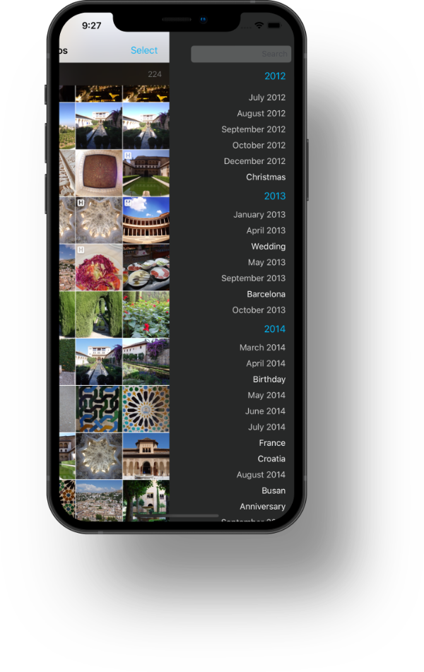 HashPhotos Timeline view