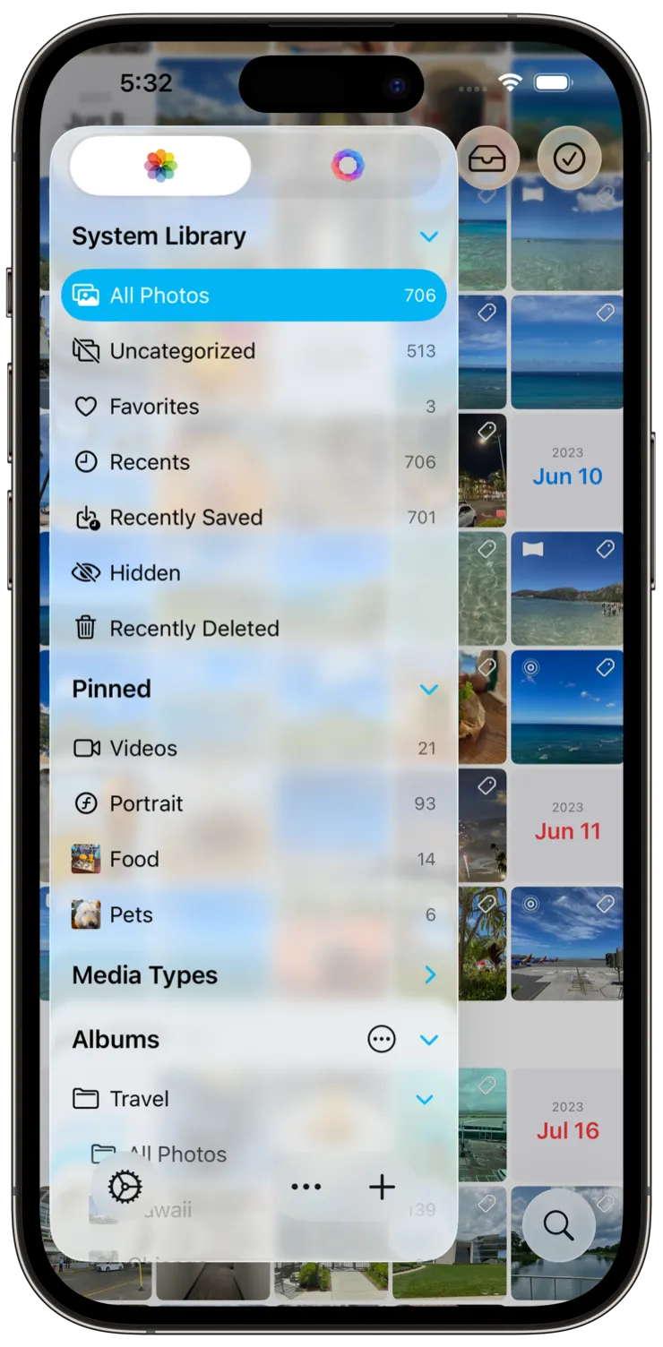 HashPhotos Sidebar Album List